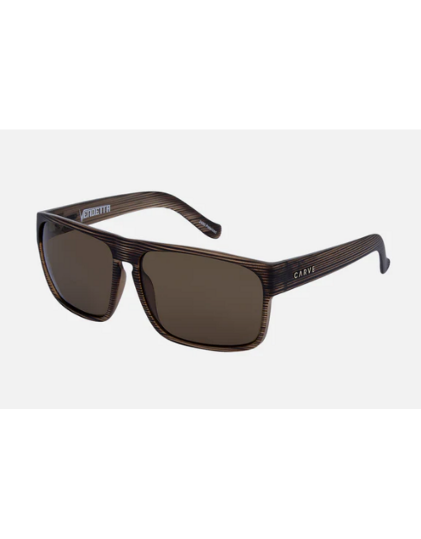 CARVE SUNGLASSES VENDETTA - MATTE BROWN TRANSLUCENT STREAK FRAME BROWN POLARIZED LENS