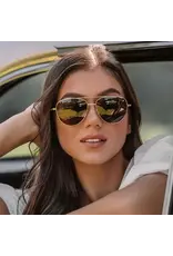 CARVE SUNGLASSES SOLANA - GLOSS GOLD METAL BROWN POL LENS