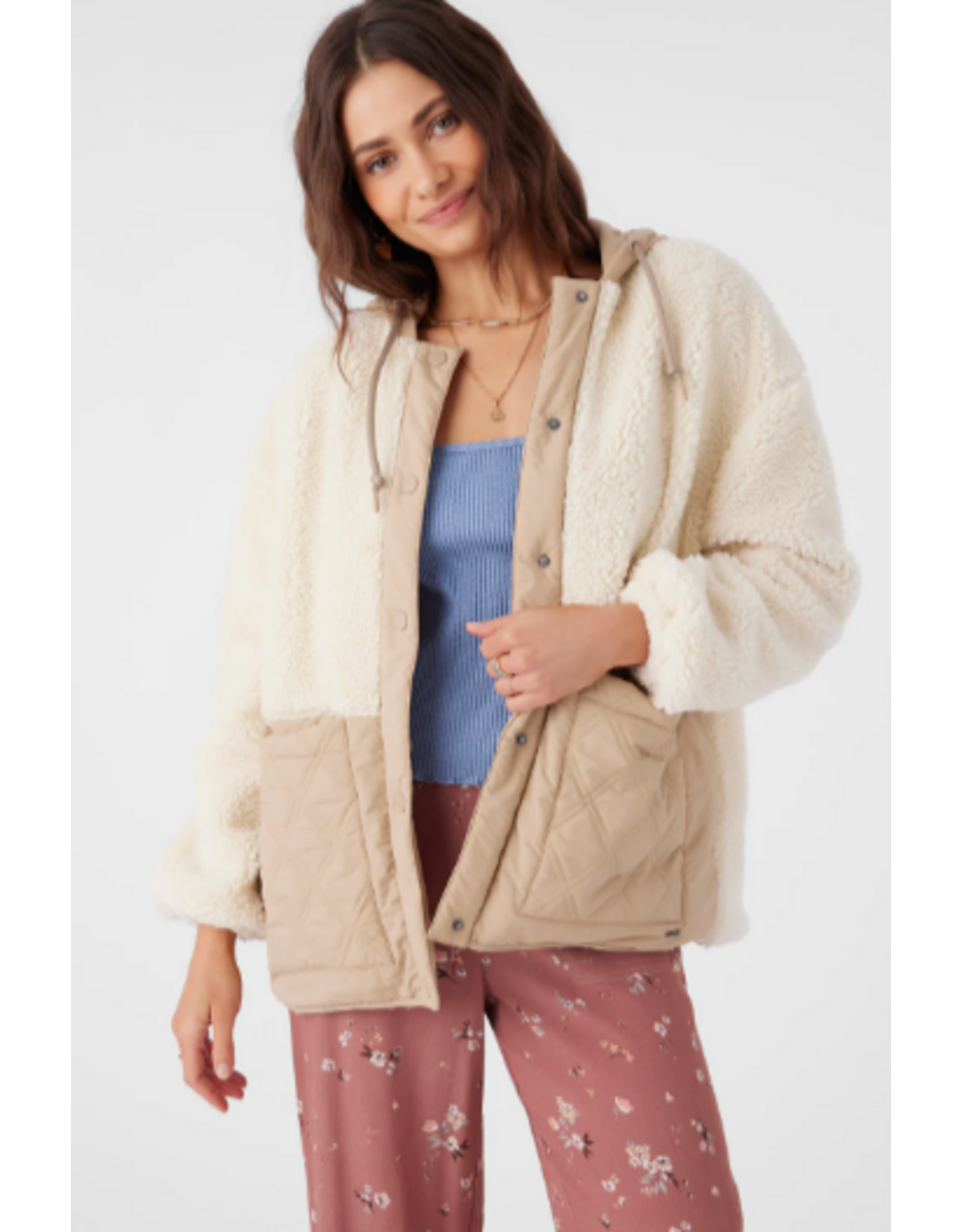 ONEILL Womens MEENA HIGH PILE FLEECE QUILTED JACKET