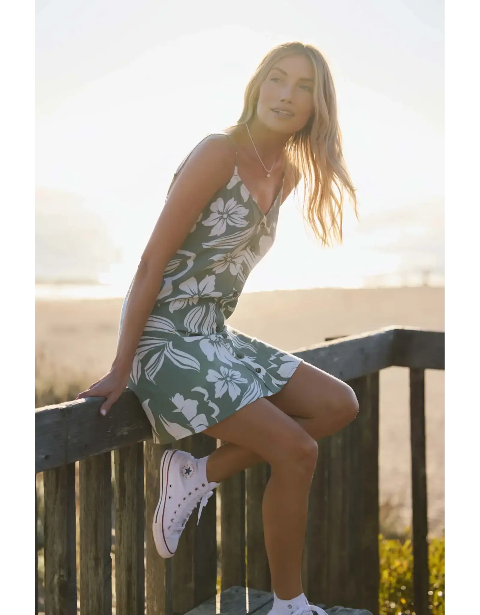 ONEILL Womens ONEILL ATLEE FLORAL MINI DRESS - SEA SPRAY