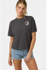 ONEILL Womens LA LUNA EASY TEE - WASHED BLACK