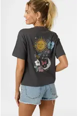 ONEILL Womens LA LUNA EASY TEE - WASHED BLACK