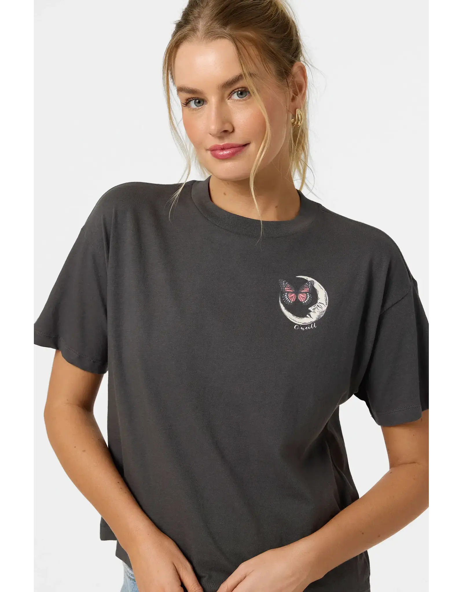 ONEILL Womens LA LUNA EASY TEE - WASHED BLACK