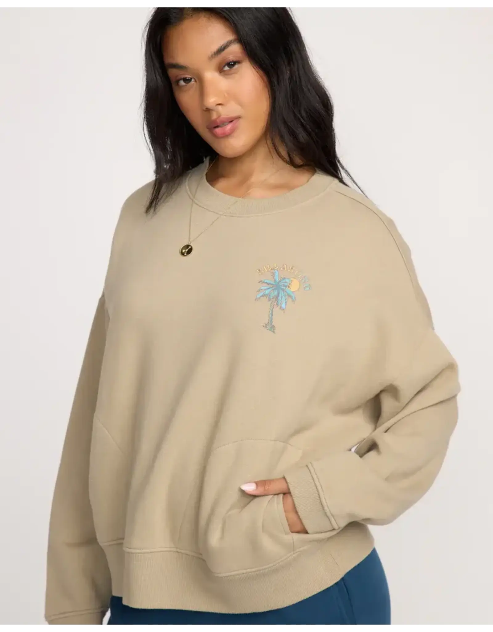 BILLABONG GIRLS Palmin Camp Crewneck Sweatshirt