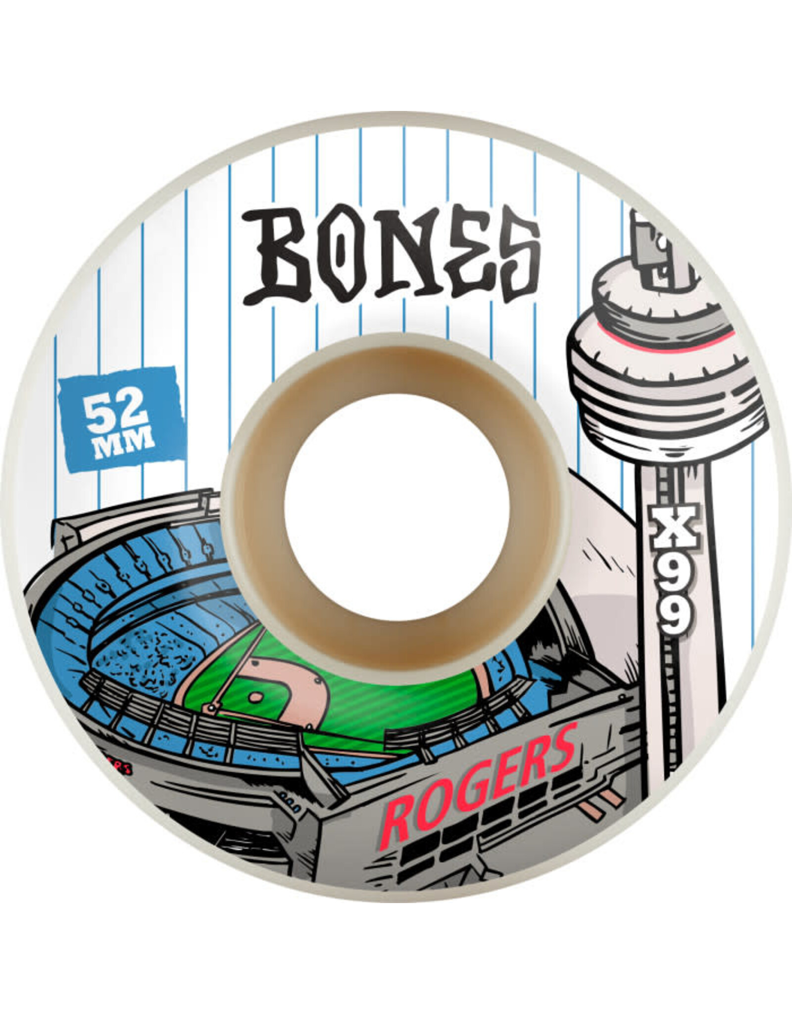 BONES BONES WHEELS X-Formula Skateboard Wheels Rogers Centre 52mm V1 99A 4pk White