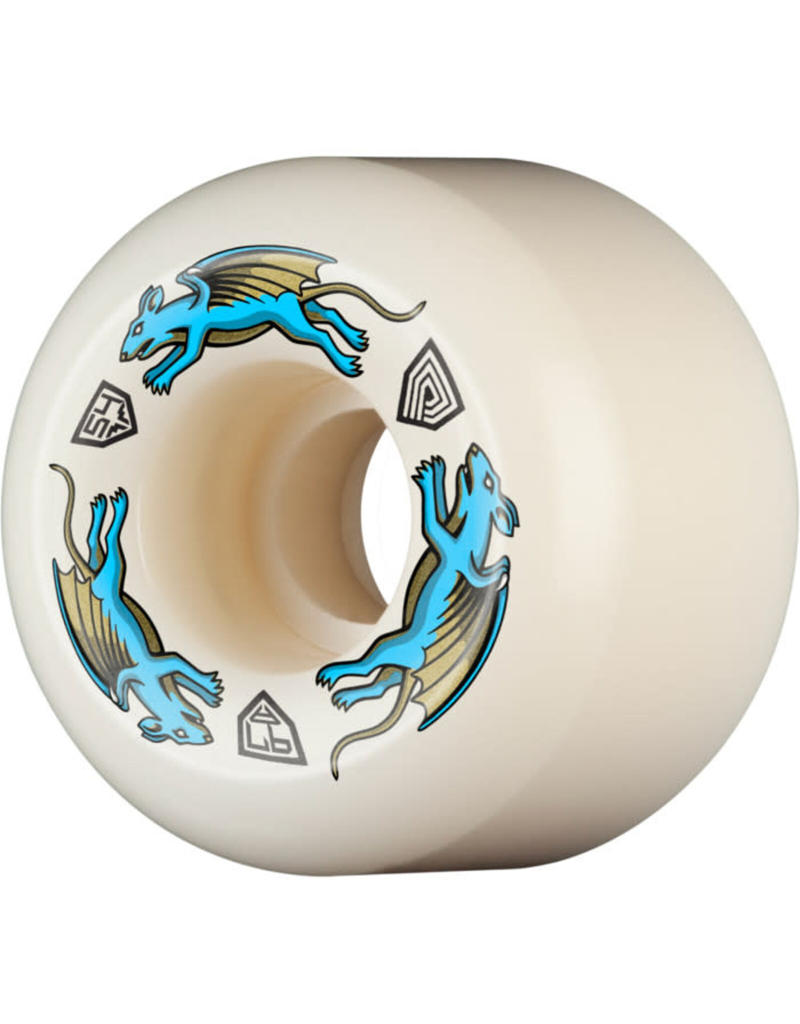 BONES Powell Peralta Nano Rats 97A - AA2 Asymmetrical Shape - Wide Ride Patch - 54mm x 39mm 97A AA2 Skateboard Wheels 4pk