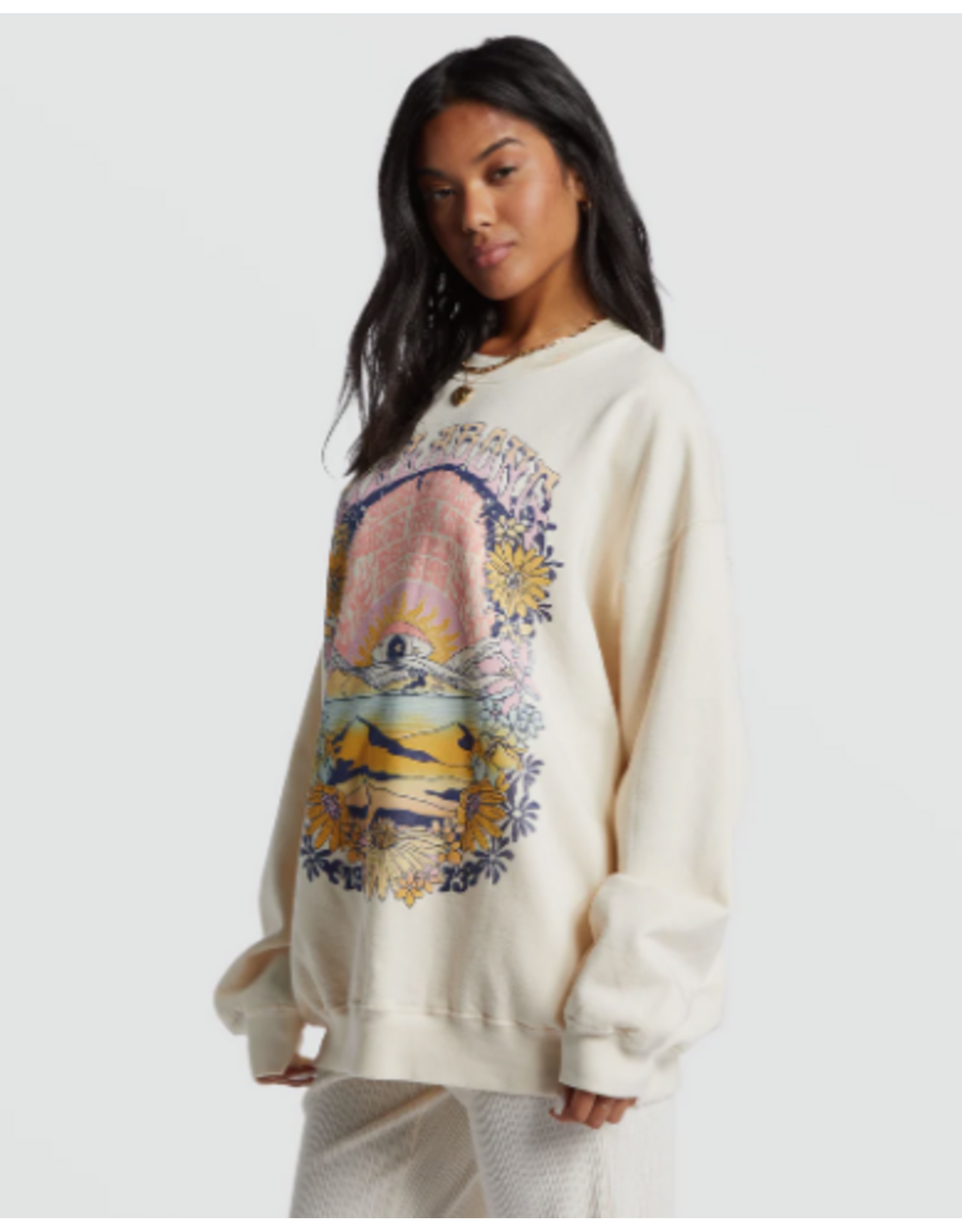 BILLABONG RIDE IN OVERSIZED CREWNECK SWEATSHIRT
