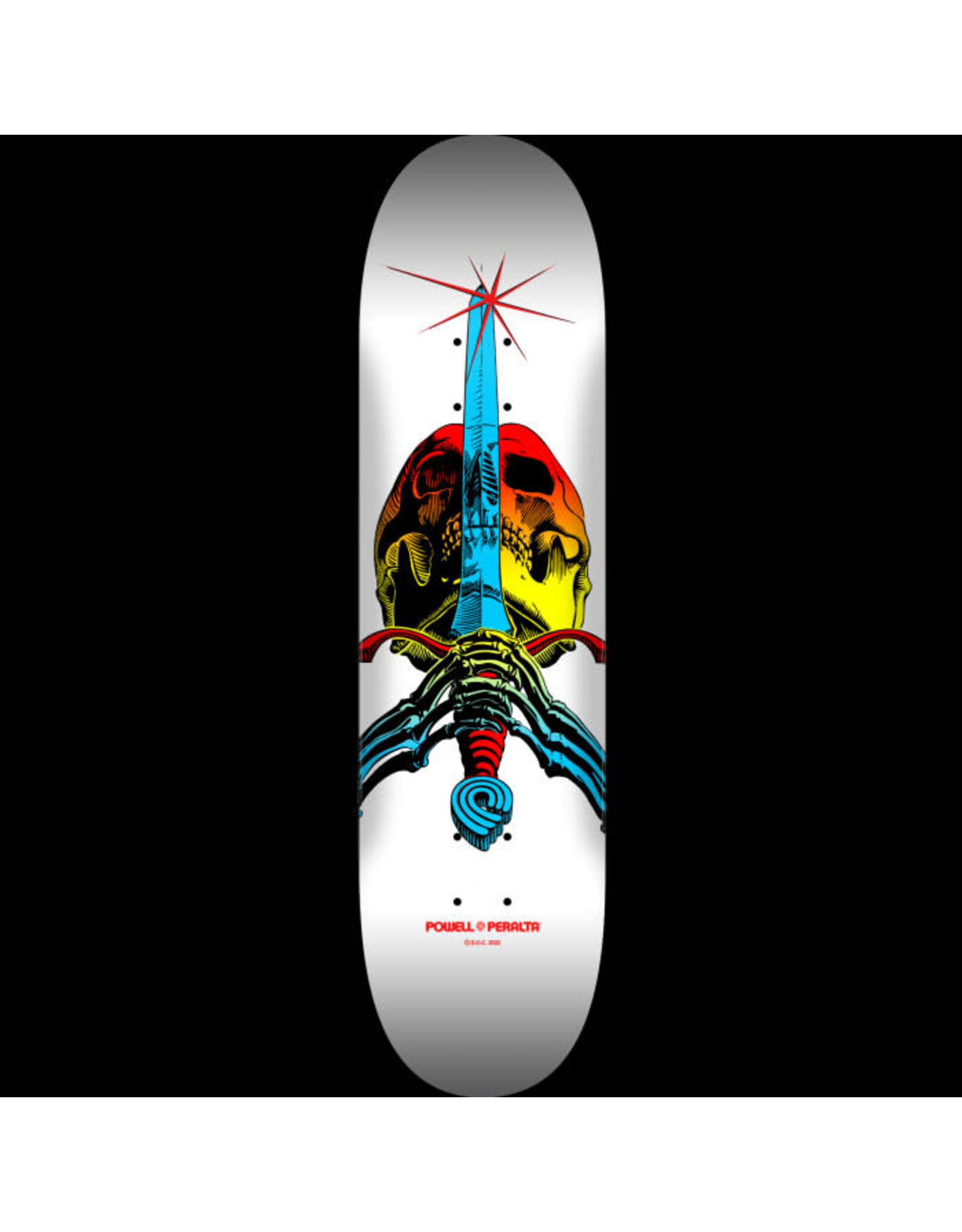 POWELL PERALTA Powell Peralta Skull & Sword Skateboard Deck Yellow Fade / White - Shape 243 - 8.25 x 31.95