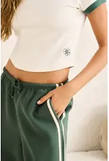 RHYTHM Embroidered Floral Tee Natural/Hunter