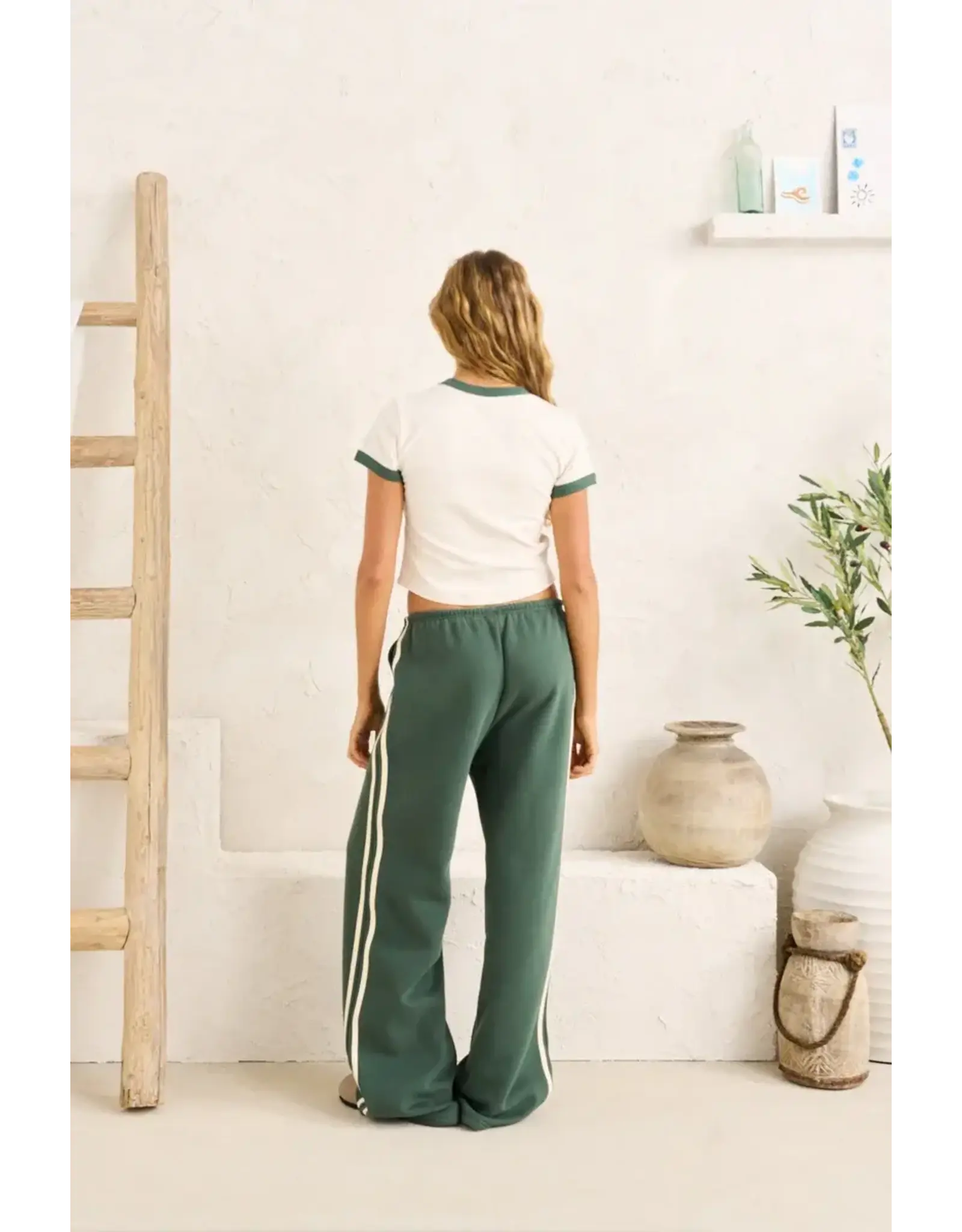 RHYTHM Embroidered Floral Tee Natural/Hunter