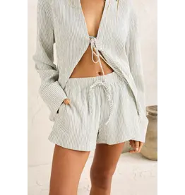 RHYTHM Driftwood Stripe Overswim Short Cream