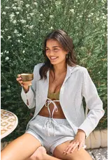 RHYTHM Driftwood Stripe Overswim Short Cream