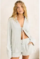 RHYTHM Driftwood Stripe Overswim Short Cream