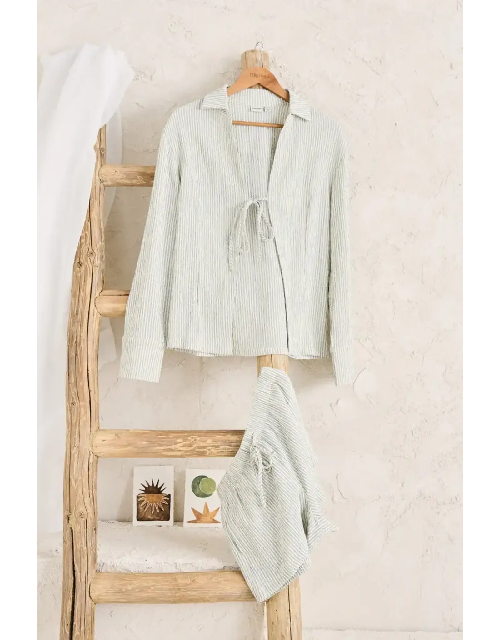 RHYTHM Driftwood Stripe Overswim Short Cream