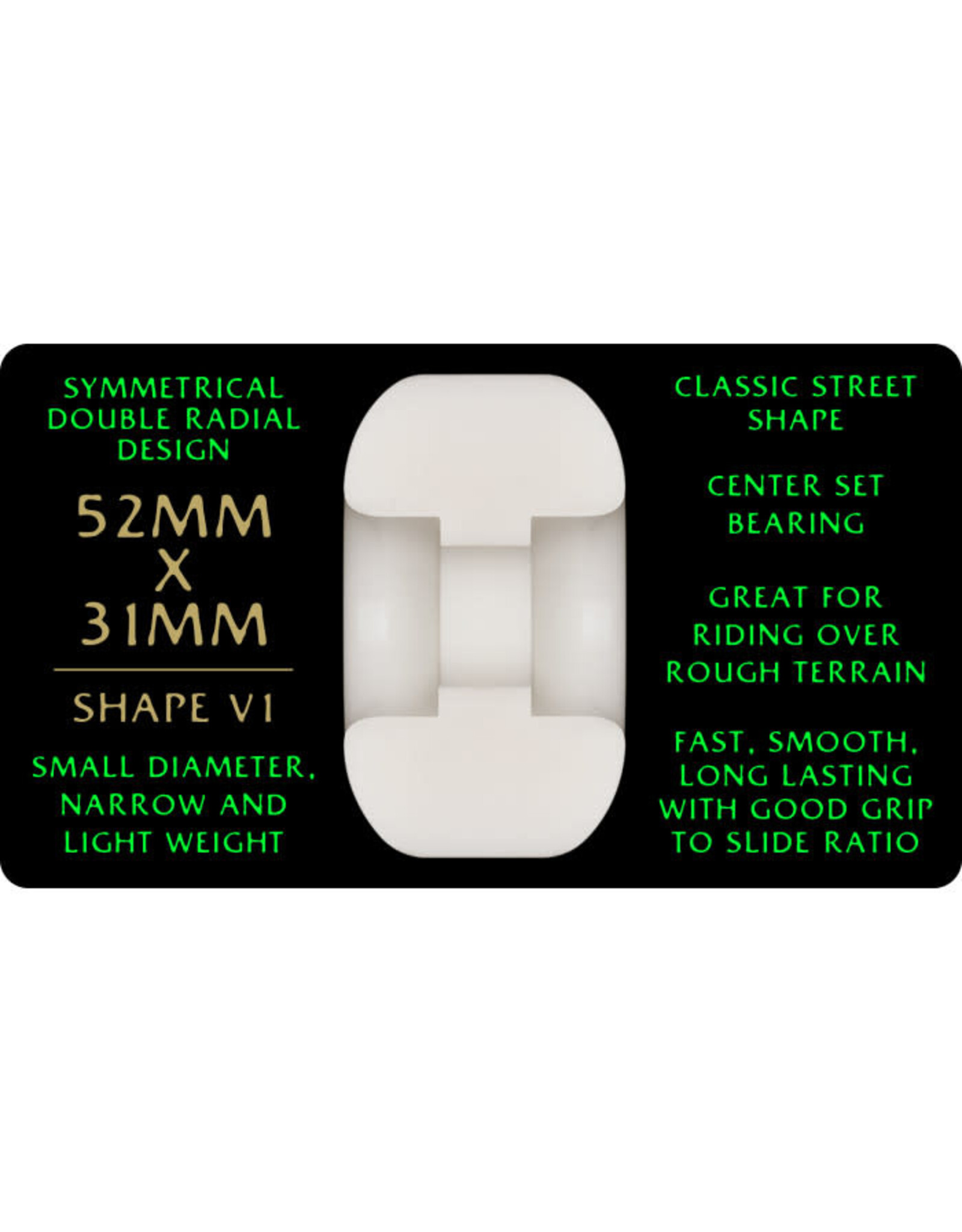 POWELL PERALTA Powell Peralta Dragons 88A - V1 Symmetrical Shape - Narrow Ride Patch - 52mm x 31mm 88A V1 Skateboard Wheels 4pk