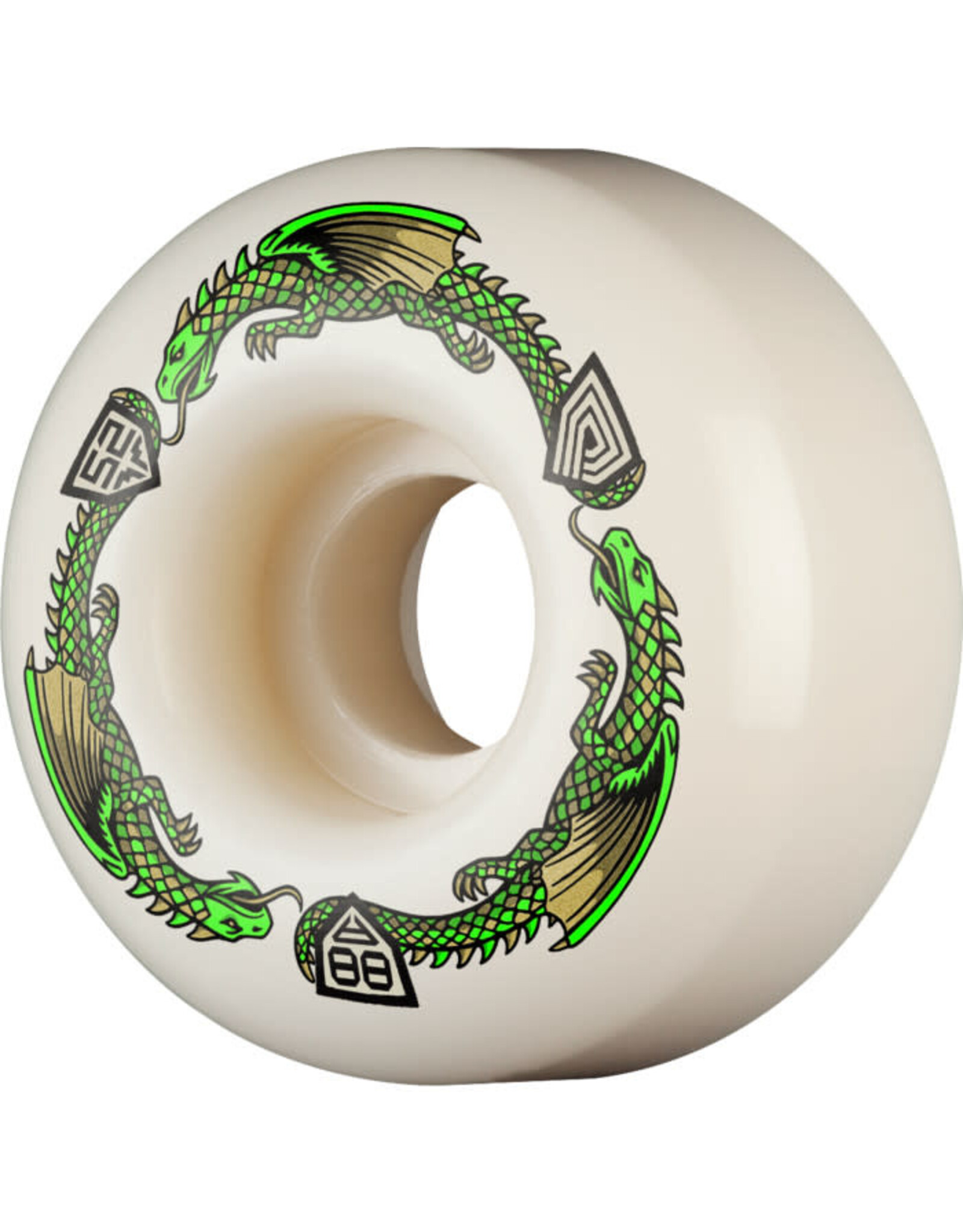 POWELL PERALTA Powell Peralta Dragons 88A - V1 Symmetrical Shape - Narrow Ride Patch - 52mm x 31mm 88A V1 Skateboard Wheels 4pk