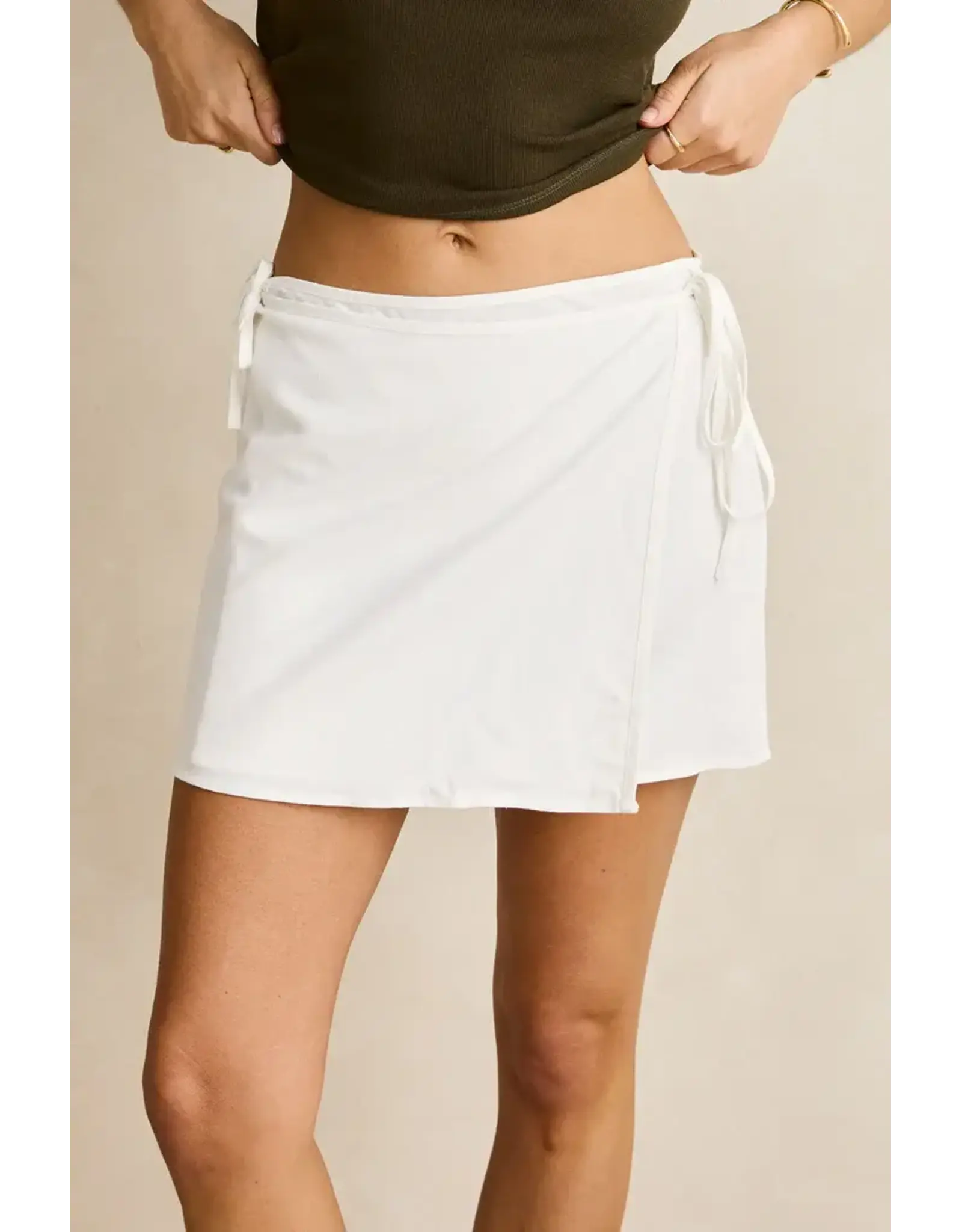 RHYTHM Rhythm White Louise Wrap Mini Skirt