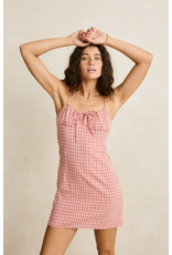 RHYTHM Kirra Check Gathered Mini Dress