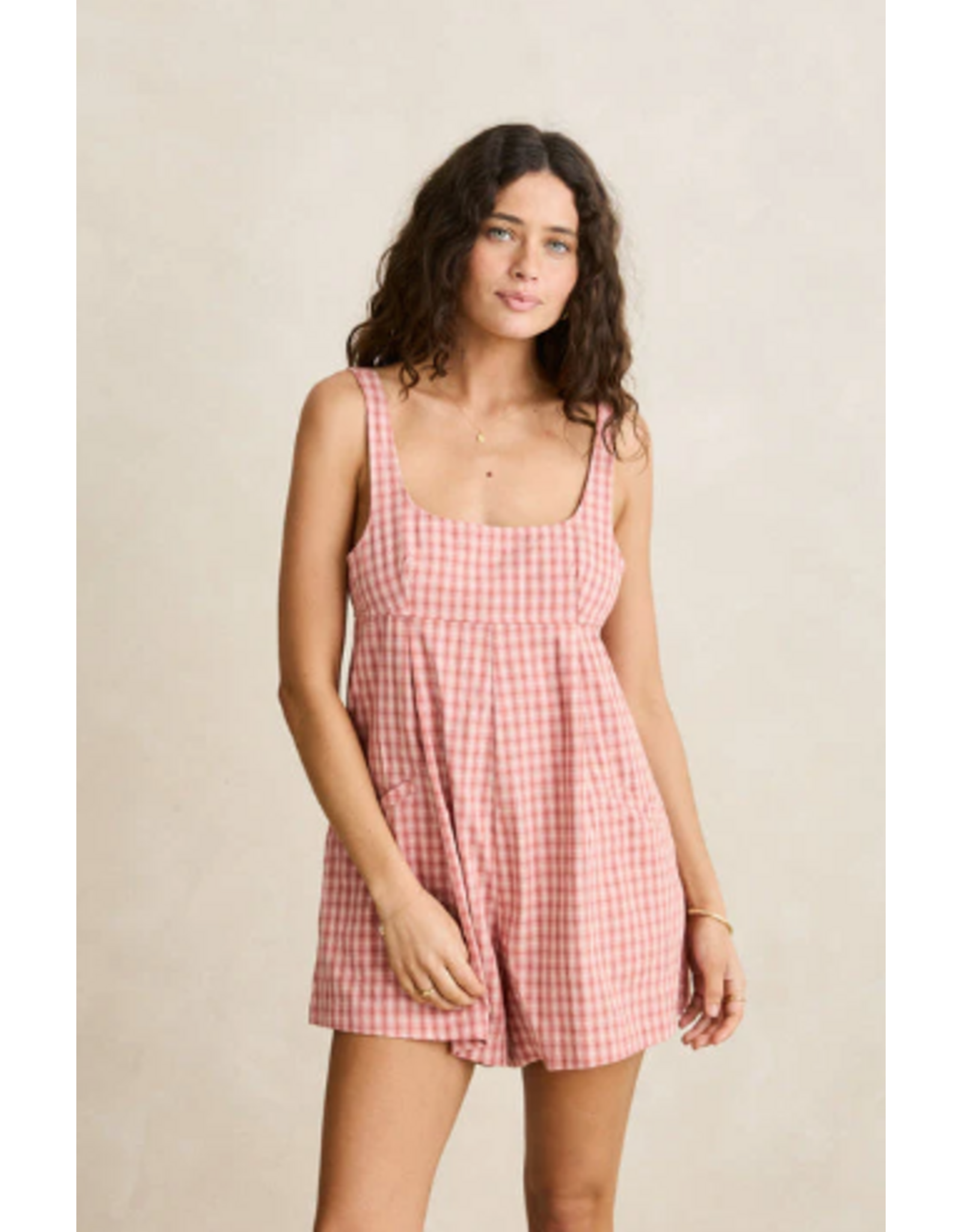 RHYTHM Kirra Check Romper