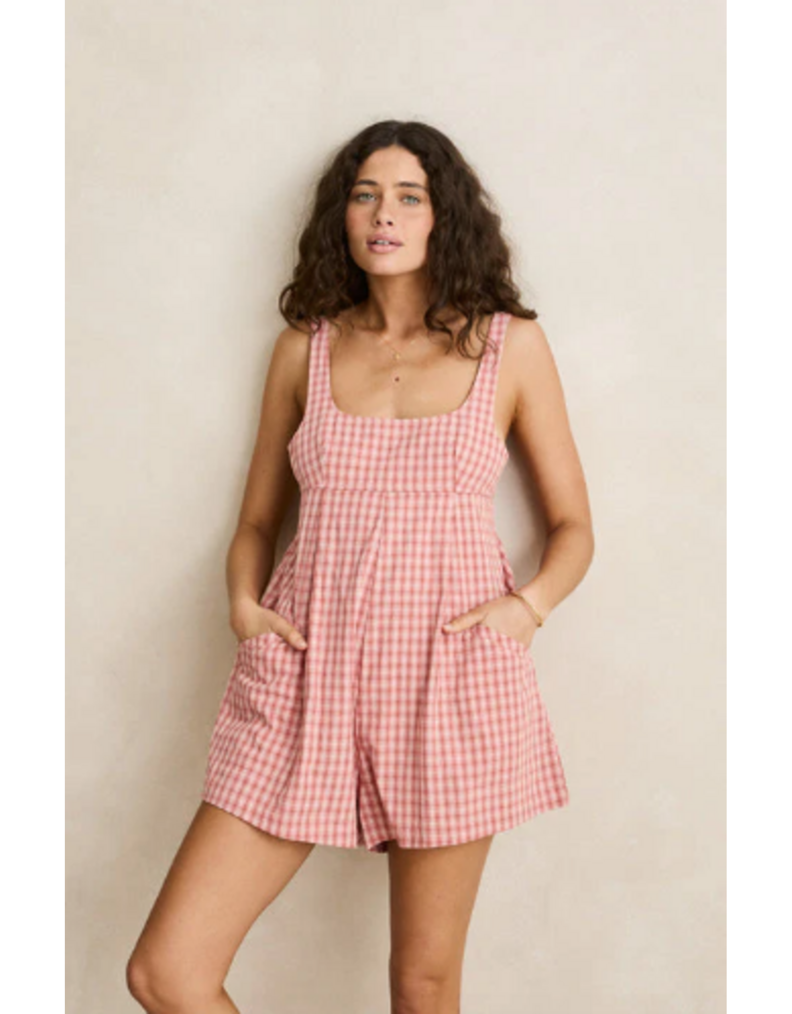 RHYTHM Kirra Check Romper