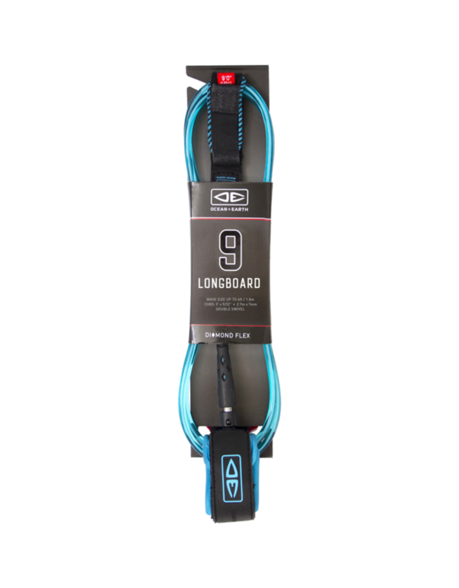 Ocean & Earth O&E MOULDED LONGBOARD REGULAR LEASH 9' BLUE Ocean and Earth