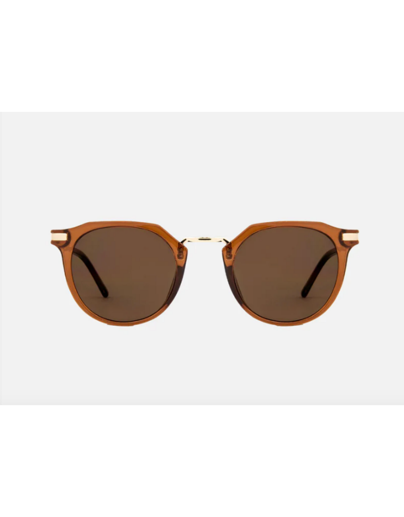 CARVE SUNGLASSES FRANKIE - GLOSS CRYSTAL TOBACCO GOLD METAL BROWN LENS