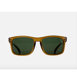 CARVE SUNGLASSES GOBLIN - RECYCLED GLOSS CRYSTAL DK SAND FRAME GREEN POLARIZED LENS