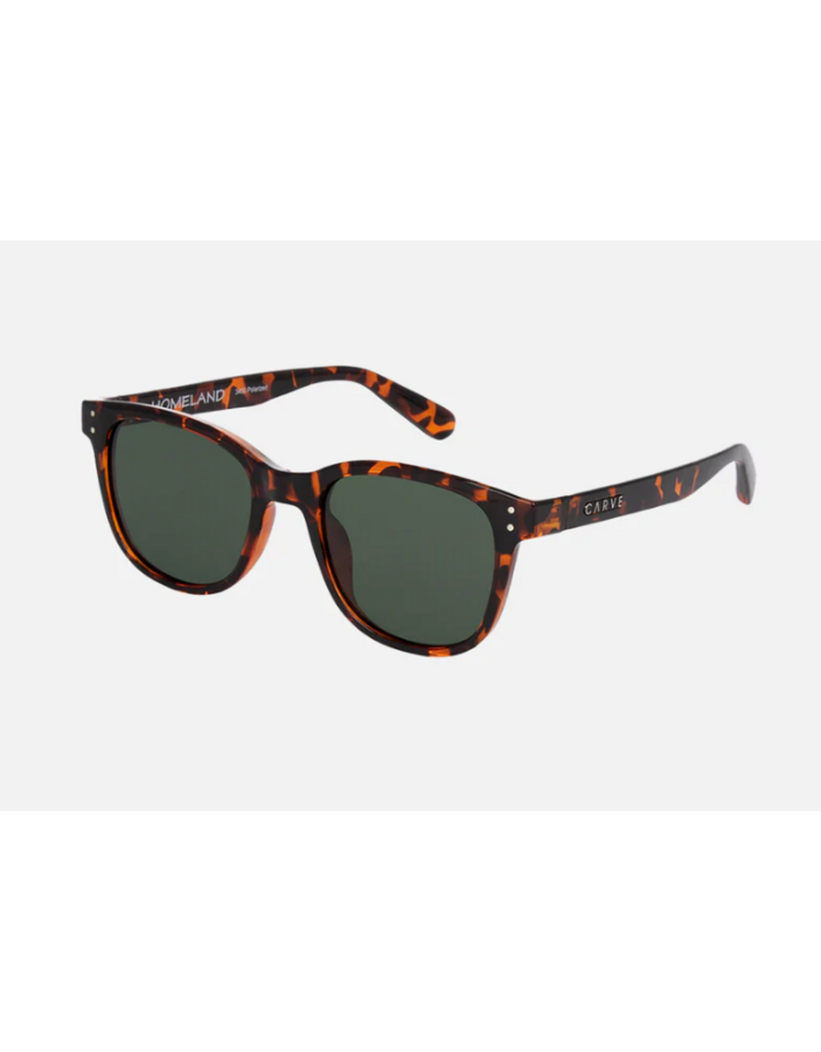 CARVE SUNGLASSES HOMELAND - GLOSS TORT FRAME WITH GREEN POLARIZED LENS SALE PRICE$69.99