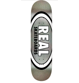REAL REAL EASY RIDER OVAL DECK-8.25 SILVER/BLK METALLIC  Real