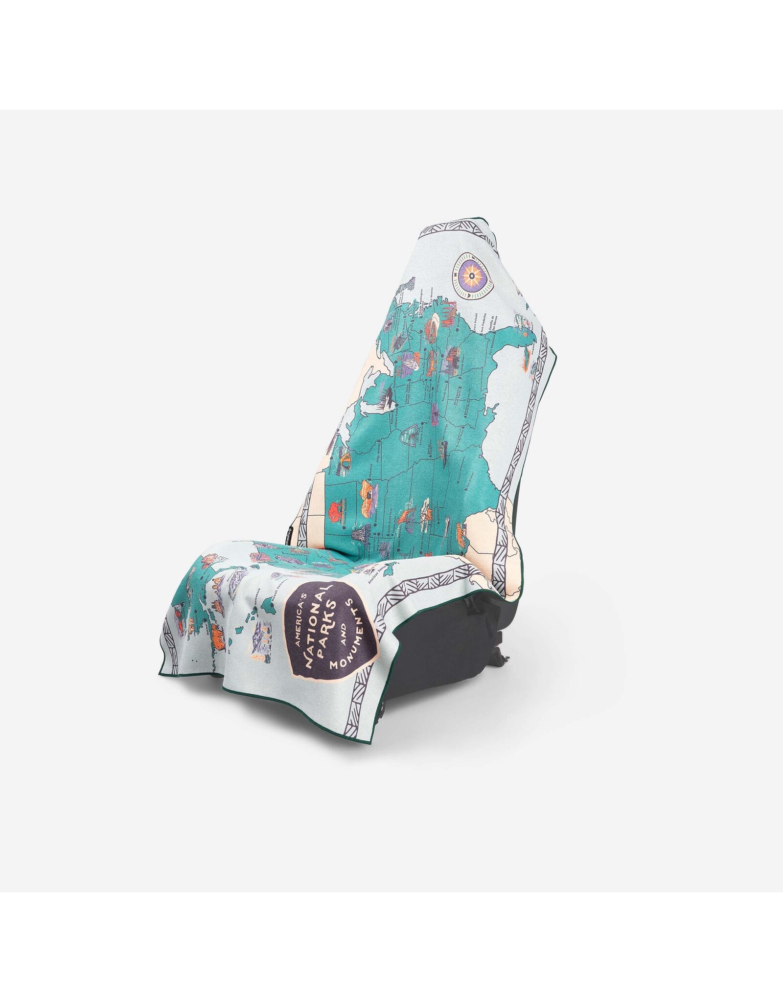 NOMADIX Car Seat Cover Towel: National Parks and Monuments Map