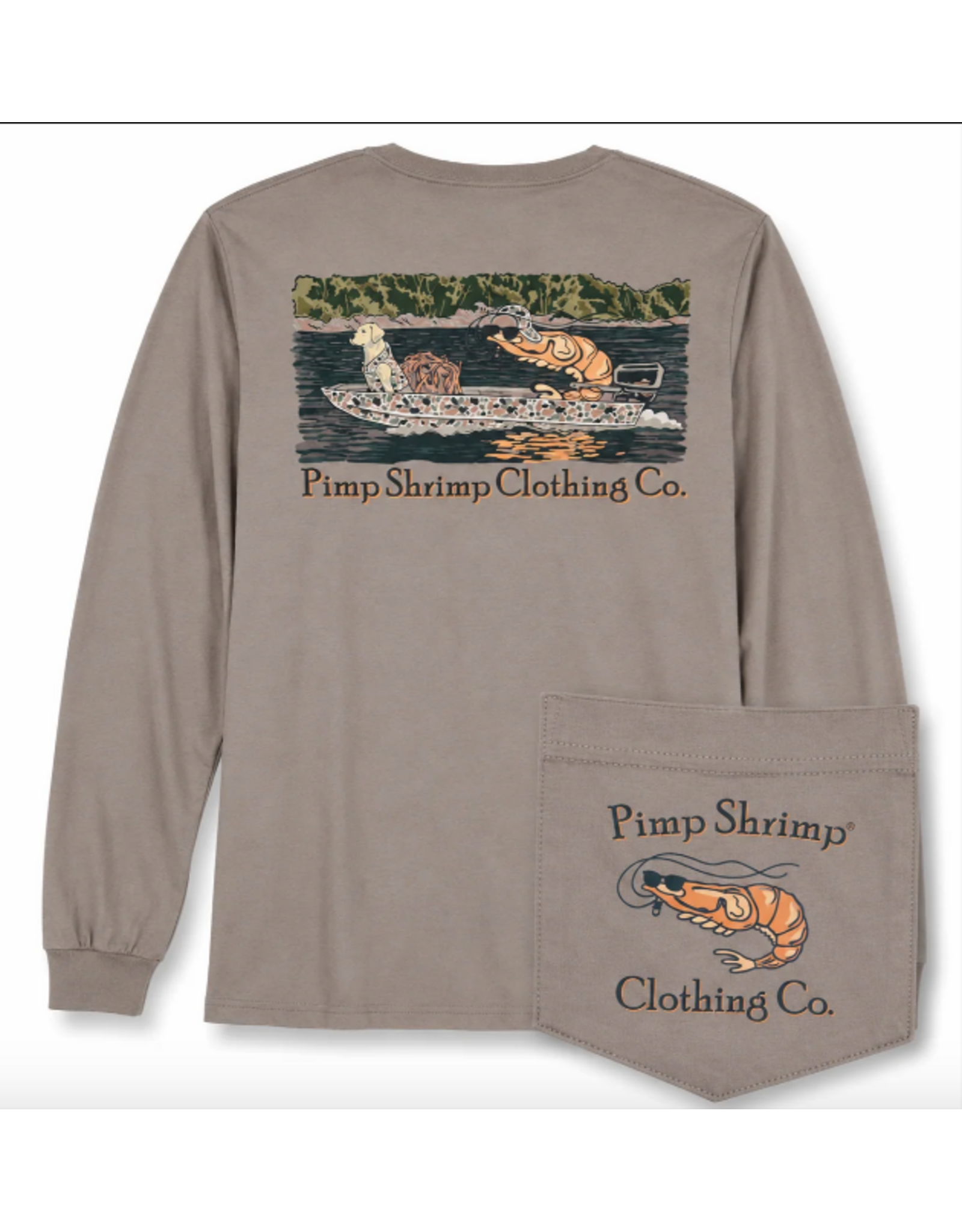Pimp Shrimp Jon Boat Long Sleeve T-Shirt