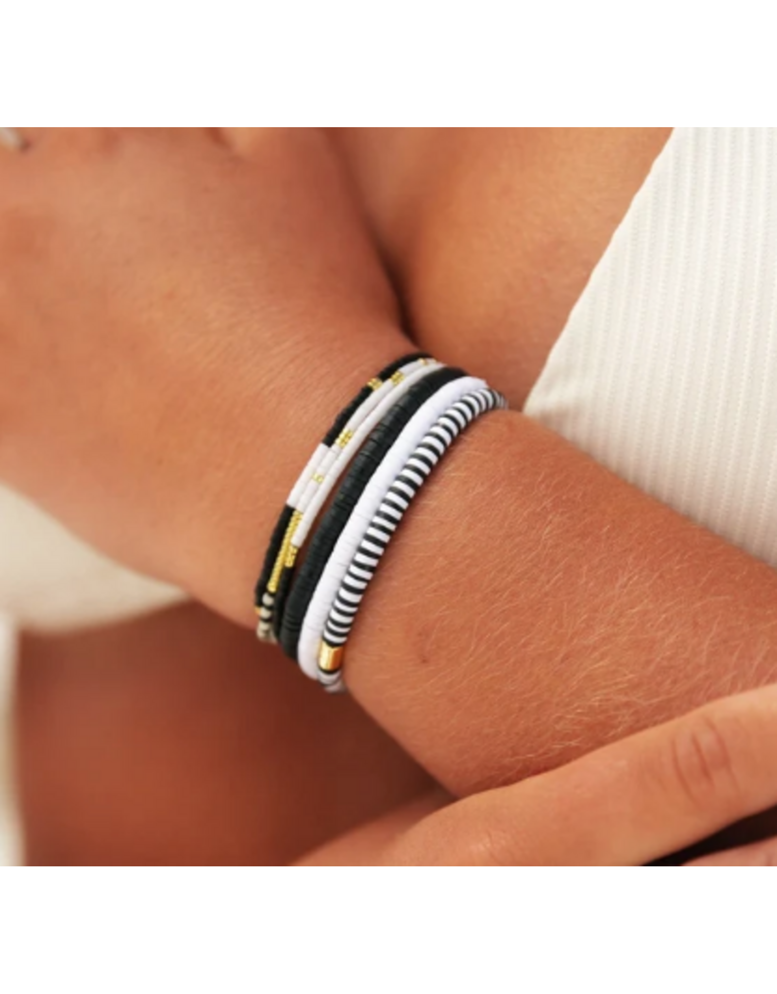 PURA VIDA Monochrome Stretch Bracelet Set of 3