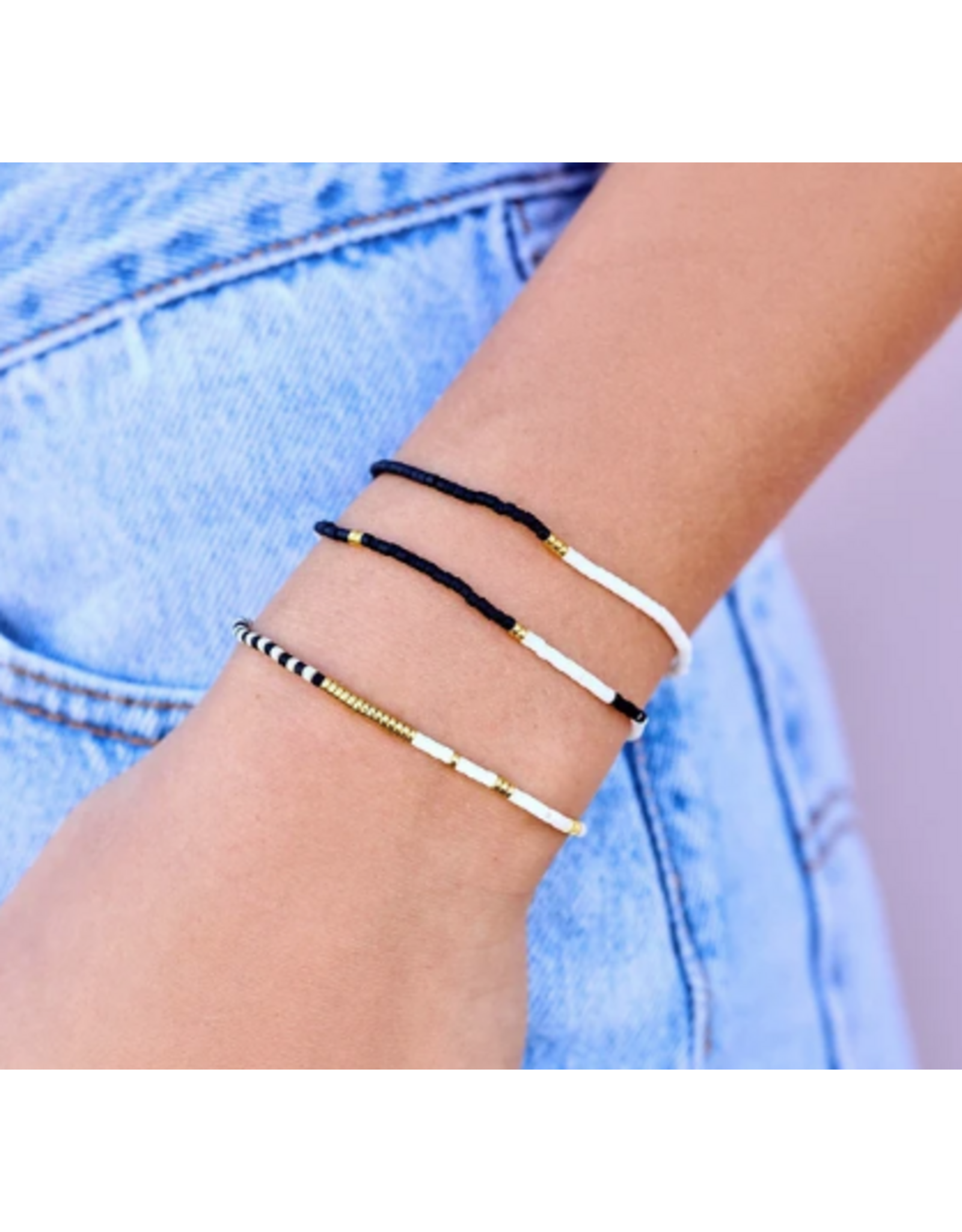 PURA VIDA Monochrome Stretch Bracelet Set of 3
