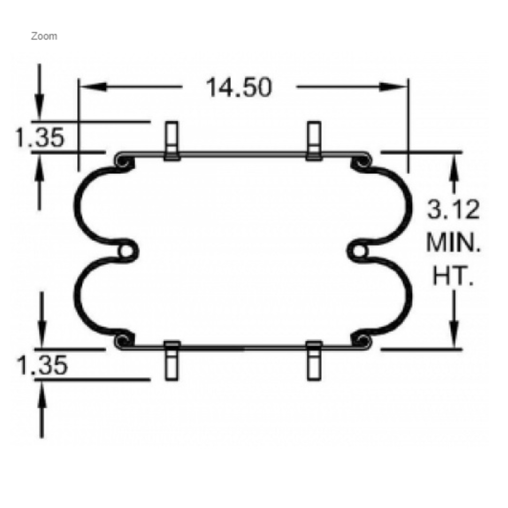 TORQUE Air Bag - W01-358-7135 (3rd Axle - Convoluted)