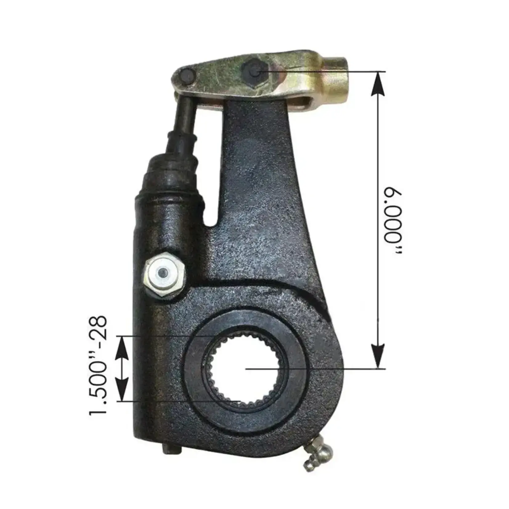 Automann Automatic Slack Adjuster - Automann - Type B ( LEFT ) Meritor Style  - R802487 / R803055 - Spline 28 / 1.5" / 6"