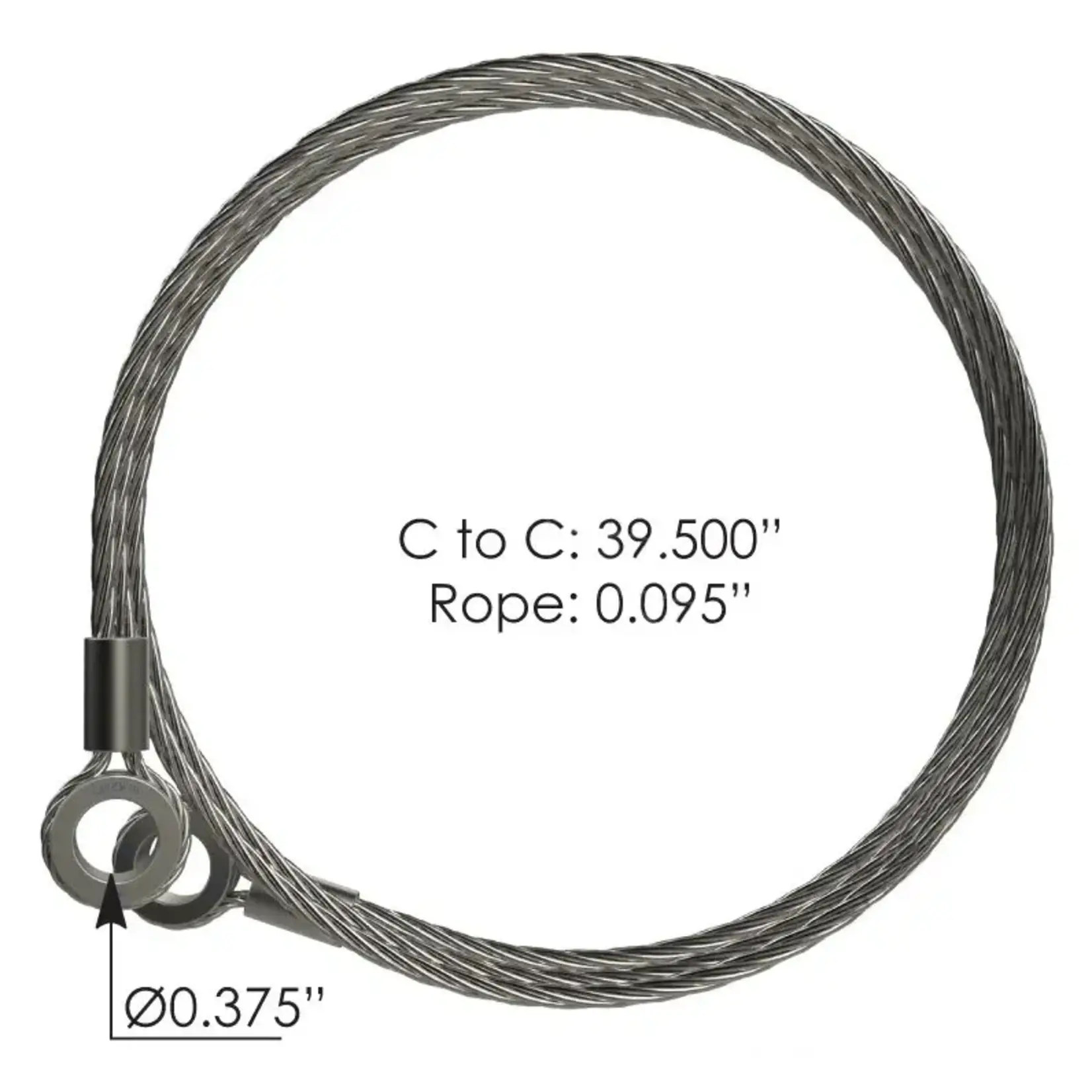 Automann Hood Cable - 39.5" Fits Peterbilt  378 / 379