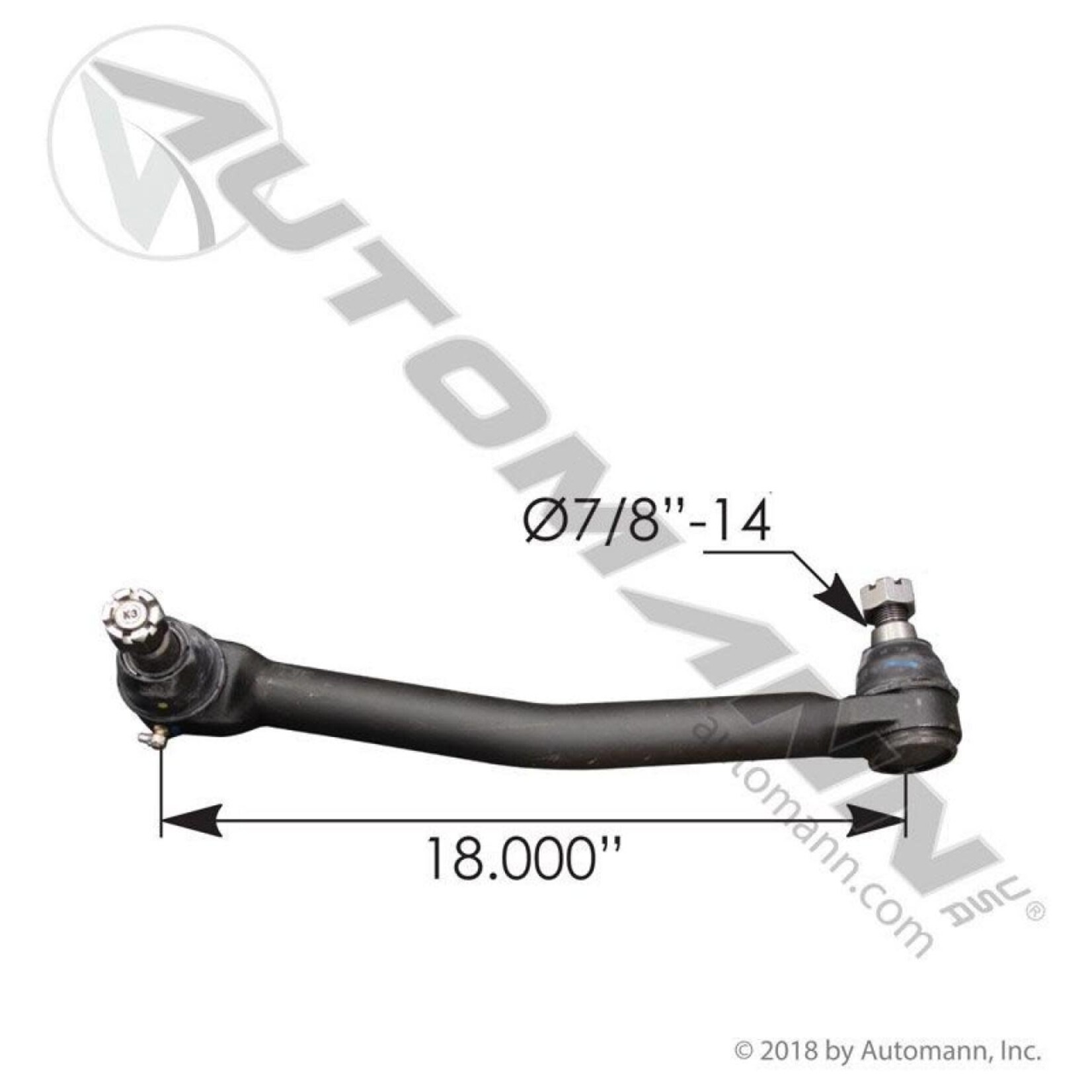 Automann Drag Link - Automann - 18.000 in" C to C - Freightliner - Cascadia P/N 14-18528-000