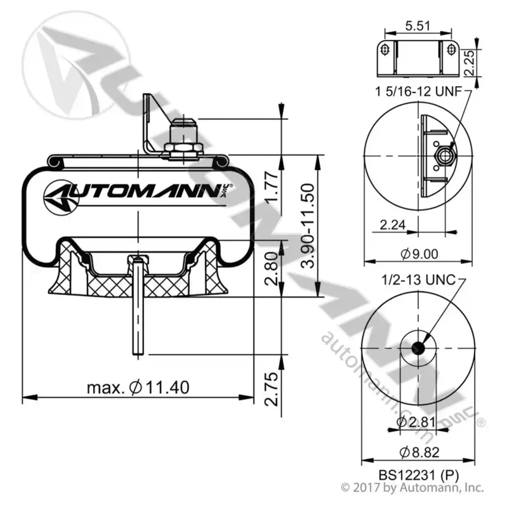 Automann Air Bag - AUTOMANN W01-544-9672 ( 1R11-221 / W01-358-9622  ) - P/N AB1DK20G-9622