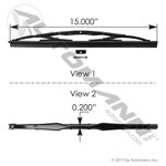 Automann Wiper Blades - Saddle Mount Automann Premium Blade Size  15"