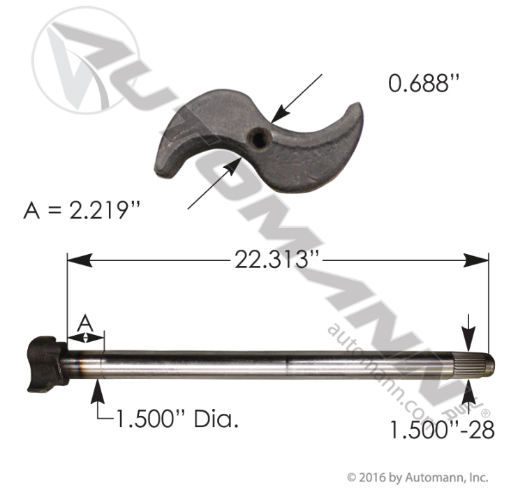 S-Camshaft - RH -Spicer - P/ N E-10924 - OTR Truck Parts LLC