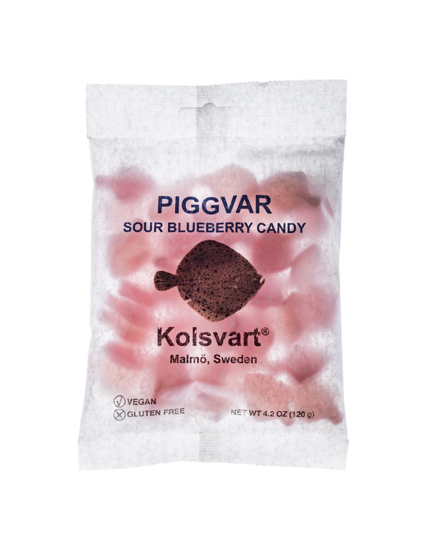 Sweden Kolsvart Piggvar Sour Blueberry Candy Fish