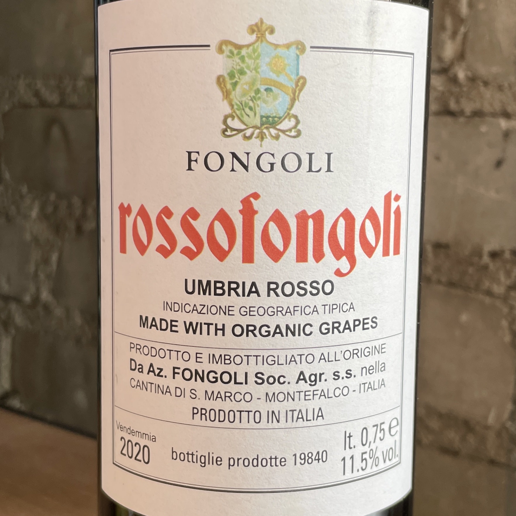 Italy 2020 Fongoli "Rossofongoli"