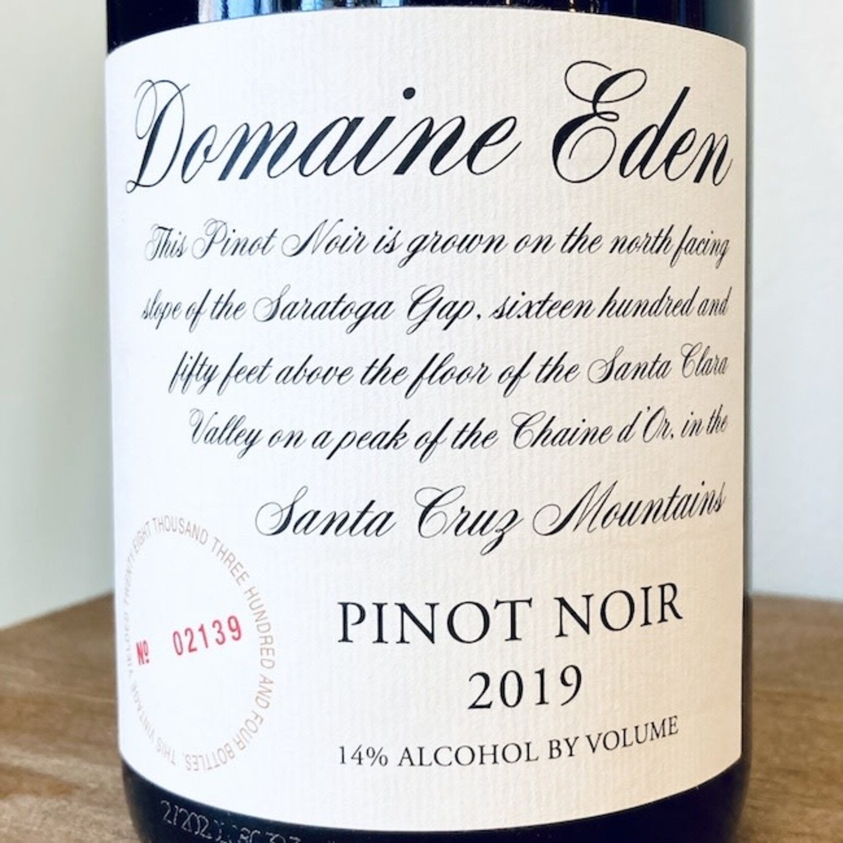 USA 2019 Domaine Eden Pinot Noir Santa Cruz Mountains
