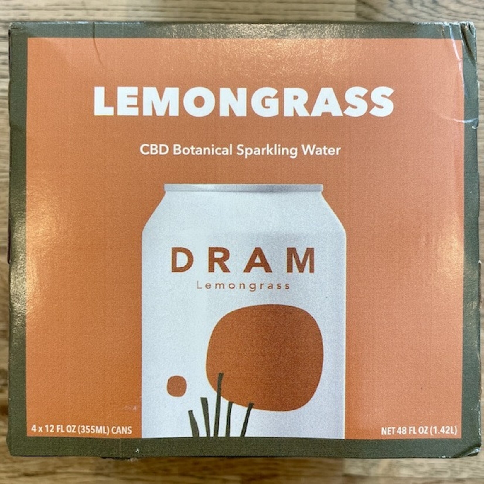 USA DRAM Lemongrass Adaptogenic CBD Sparkling Water 4pk