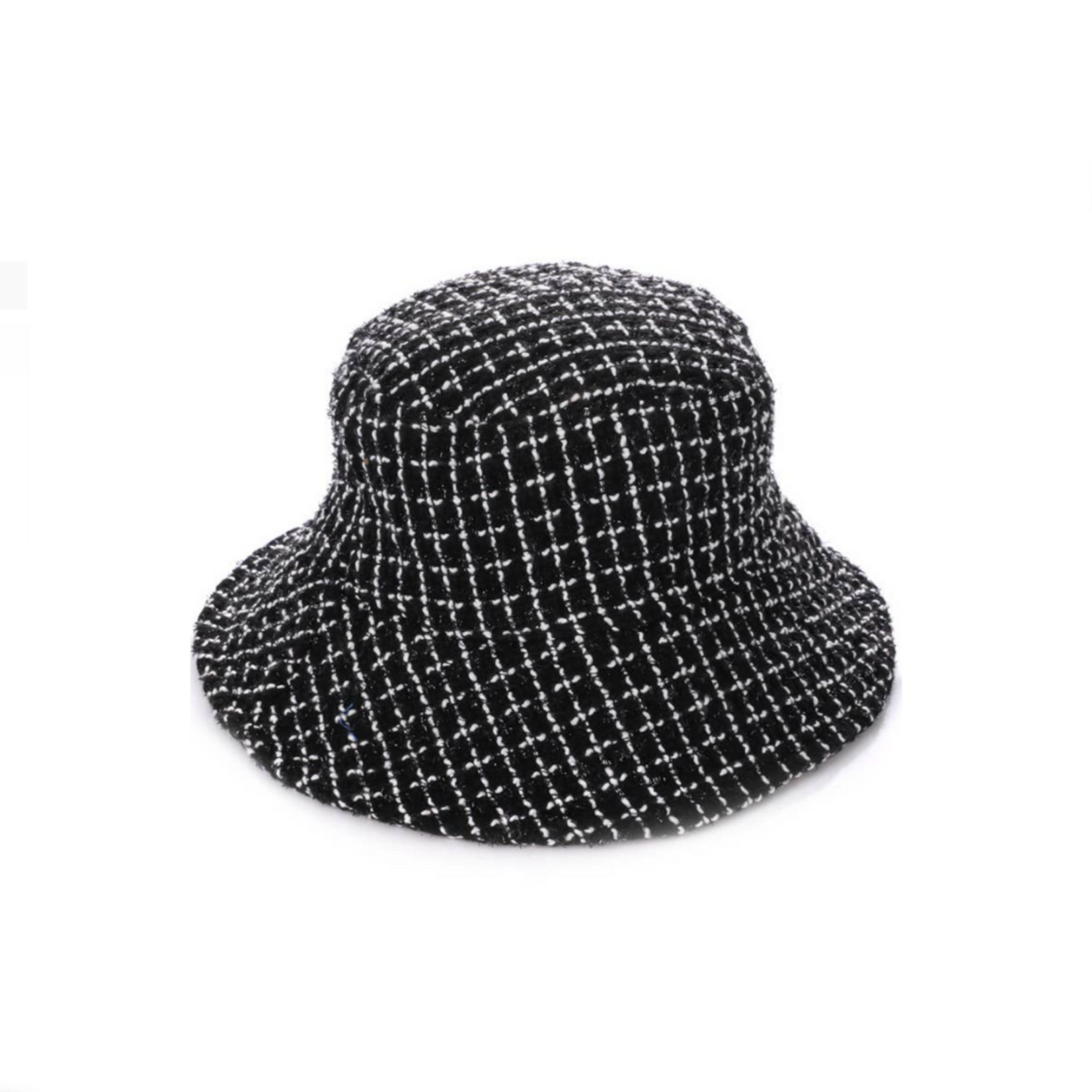 Black Cross Hatch Knitted Bucket Hat