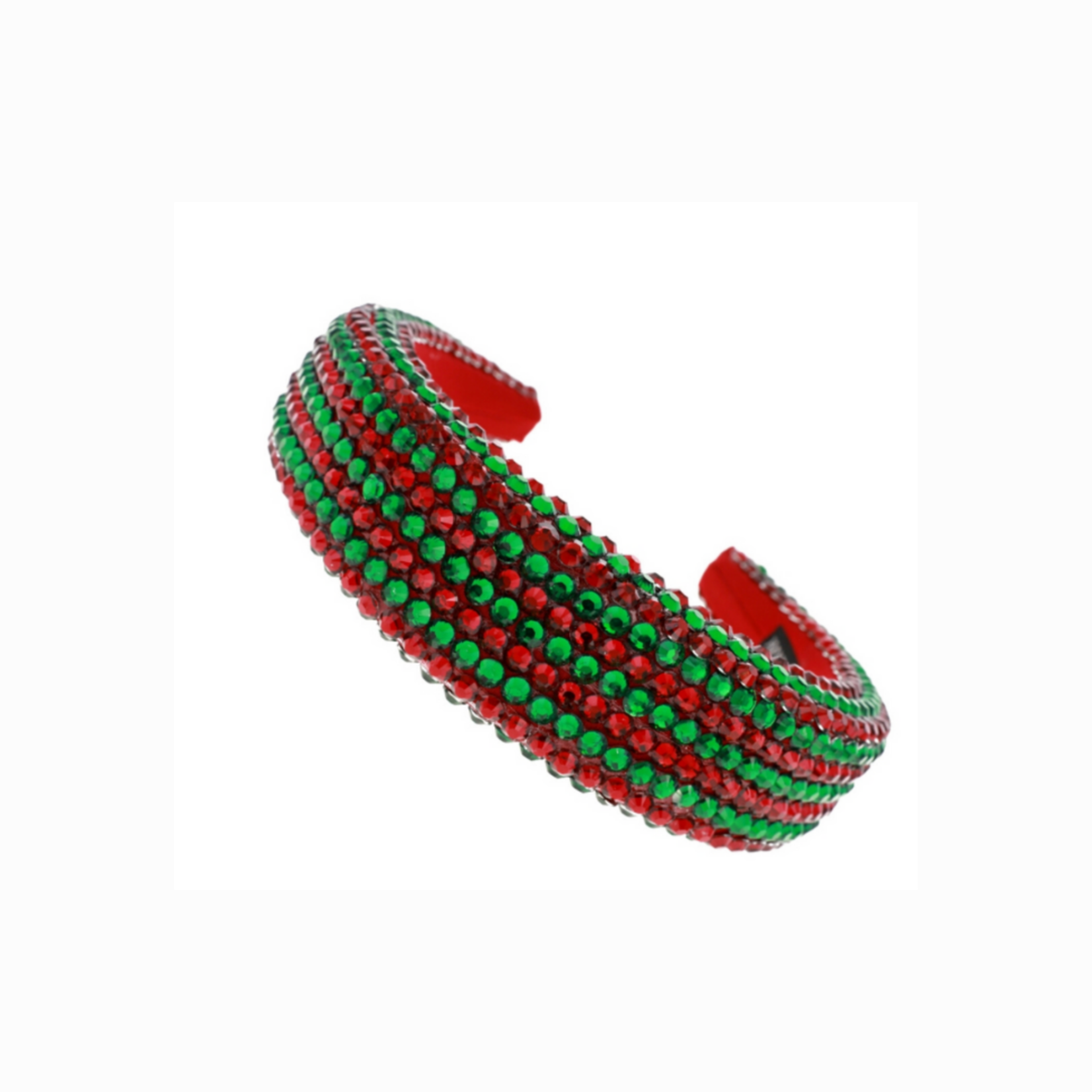 Designer Red Green Crystal Padded Headband