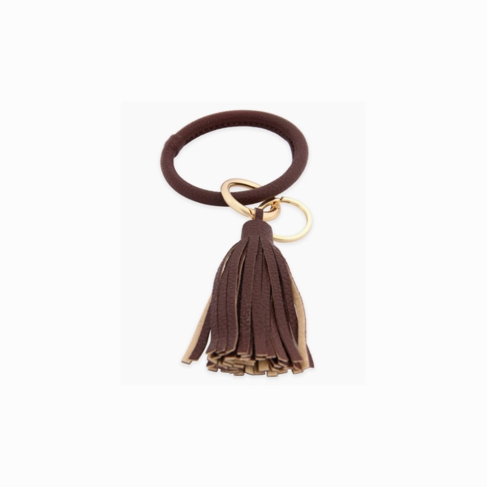 MYS Leather Coated Key Ring w/Leather Tassel