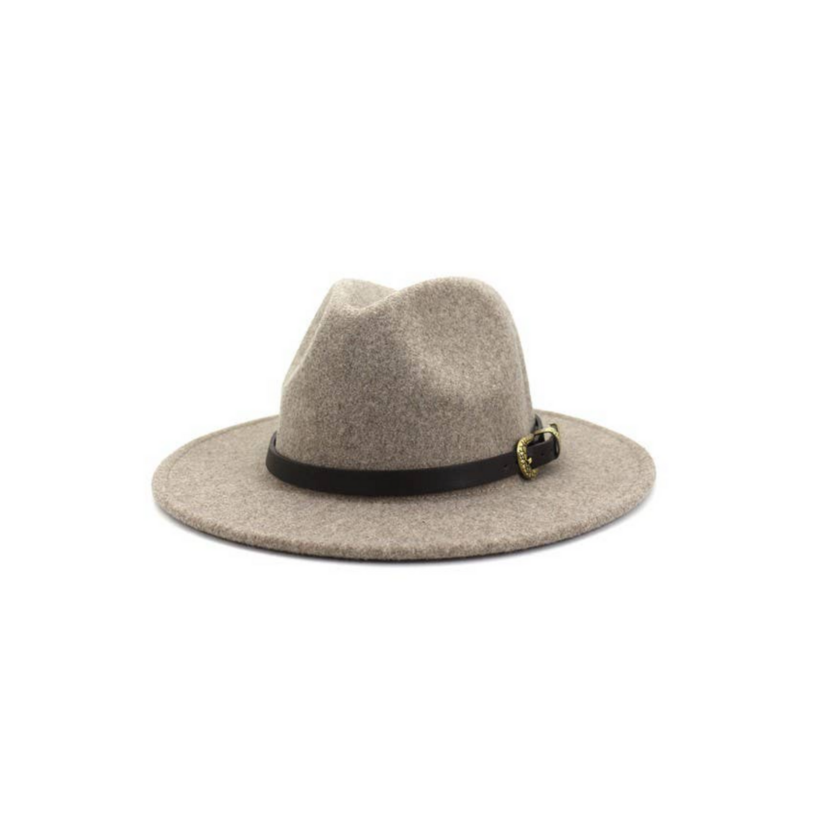 Leather Belt Casual Panama Hat - Oatmeal