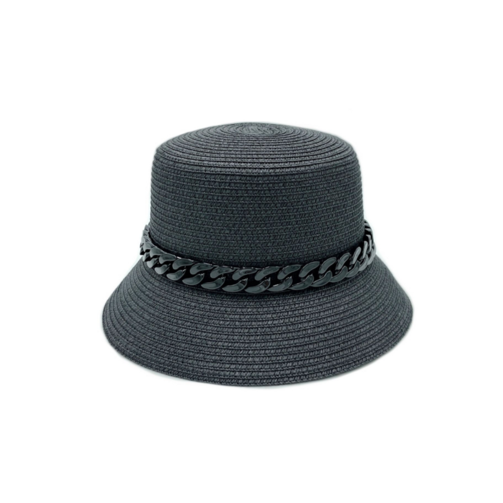 Pink Town Black Chain Black Bucket Hat