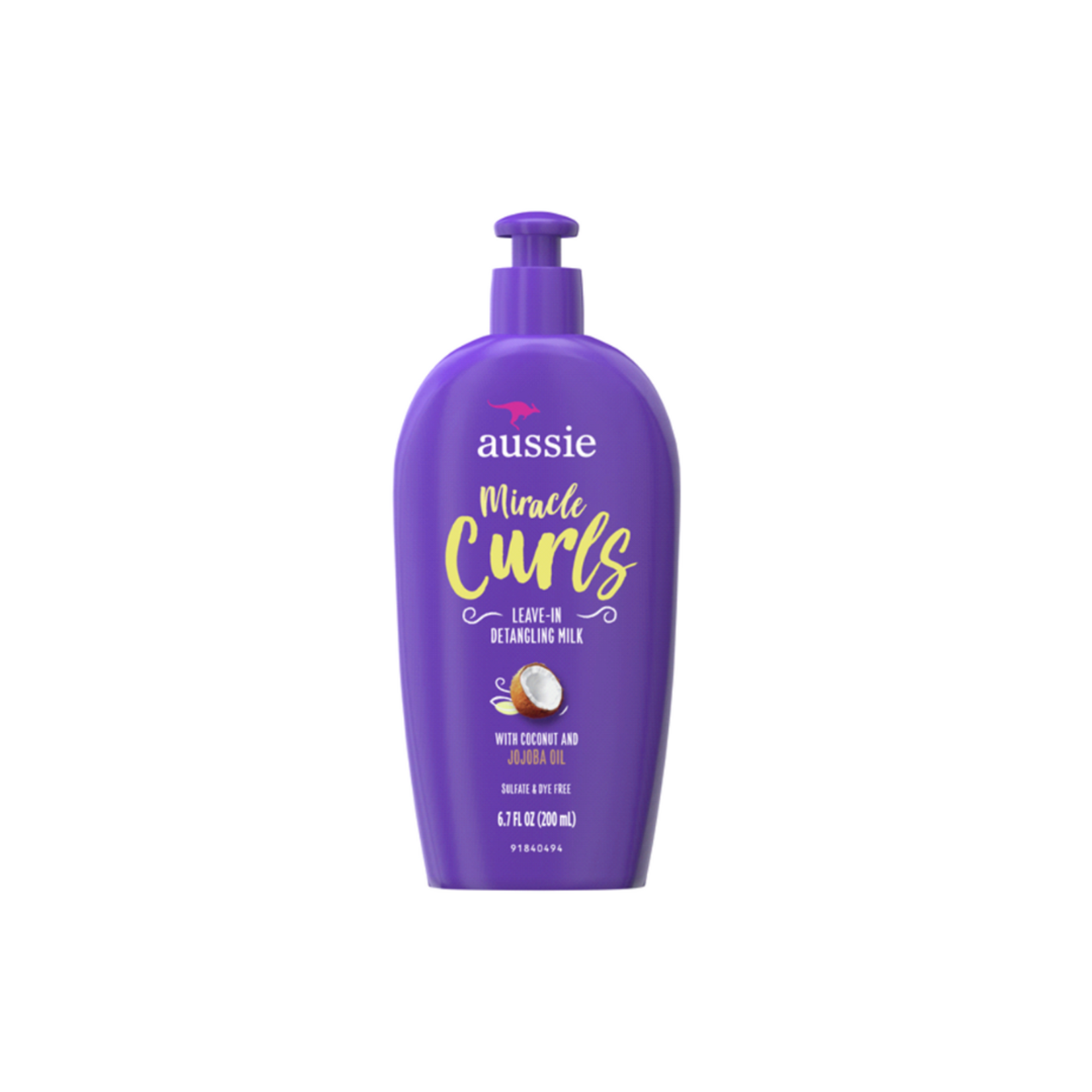 Aussie Aussie Miracle Curls Leave -In Detangling Milk with Coconut and Jojoba Oil 6.7oz